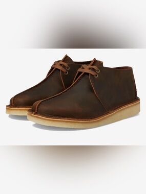 Clarks Dark Brown Leather Chukka Boots with Crepe Sole